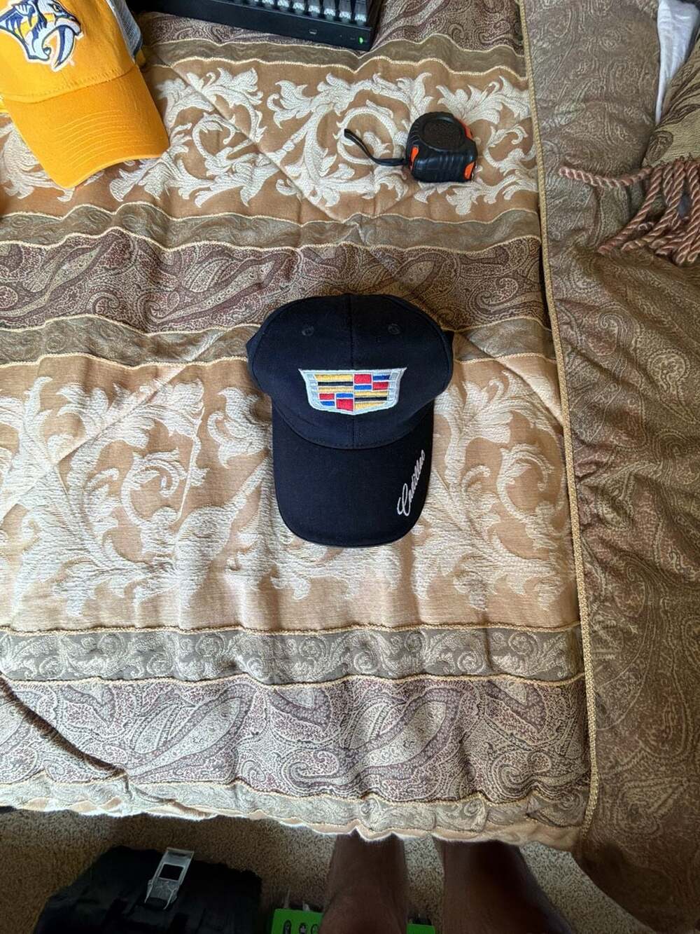 Cadillac Embroidered Logo Adjustable Baseball Cap Hat Black